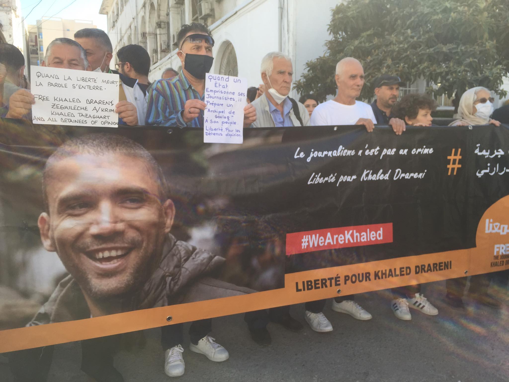9ème sit-in à la maison de la presse : la mobilisation continue pour la libération de Khaled Drareni
