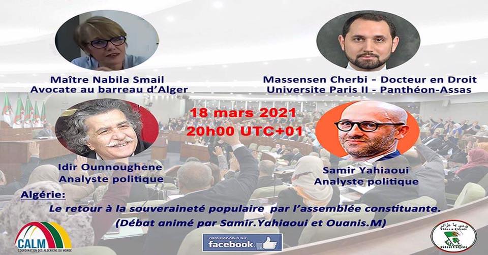 Le collectif « Debout l’Algérie » organise un débat politique sur l’Assemblée constituante